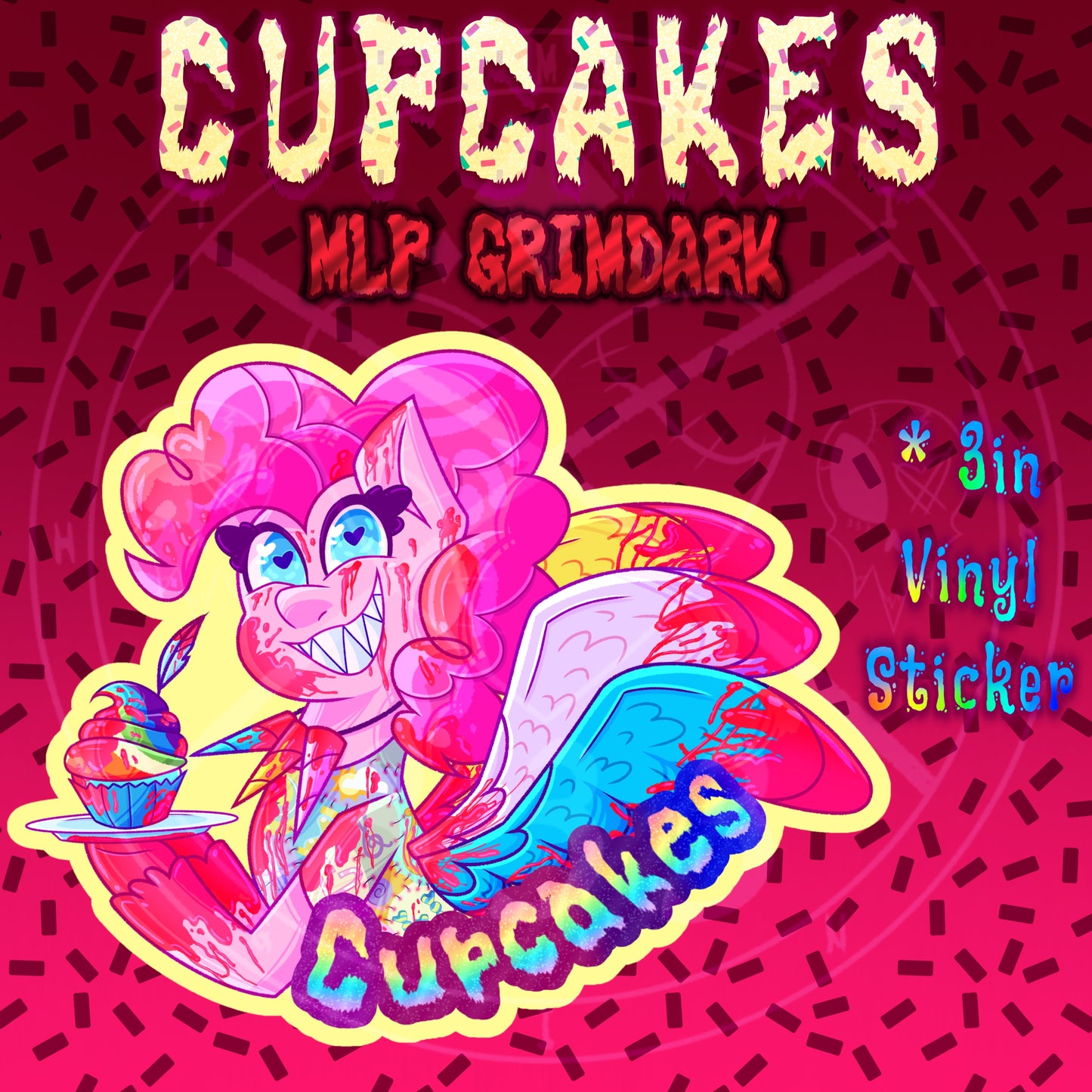 Cupcakes sticker (MLP Grimdark)
