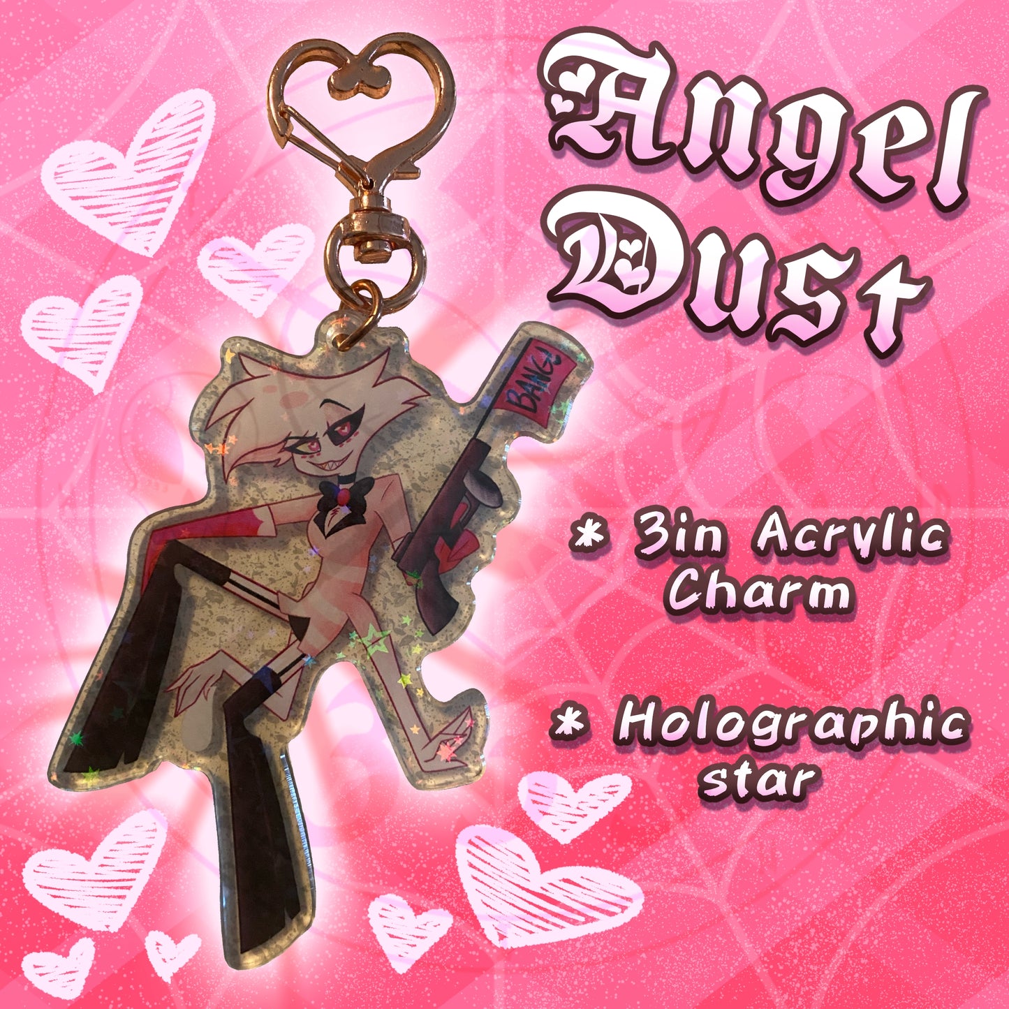 Angel Dust holographic acrylic charms