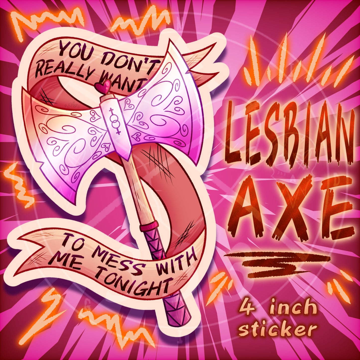 Lesbian Axe sticker